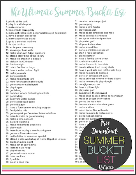 The Ultimate Summer Bucket List - made by kids for kids!