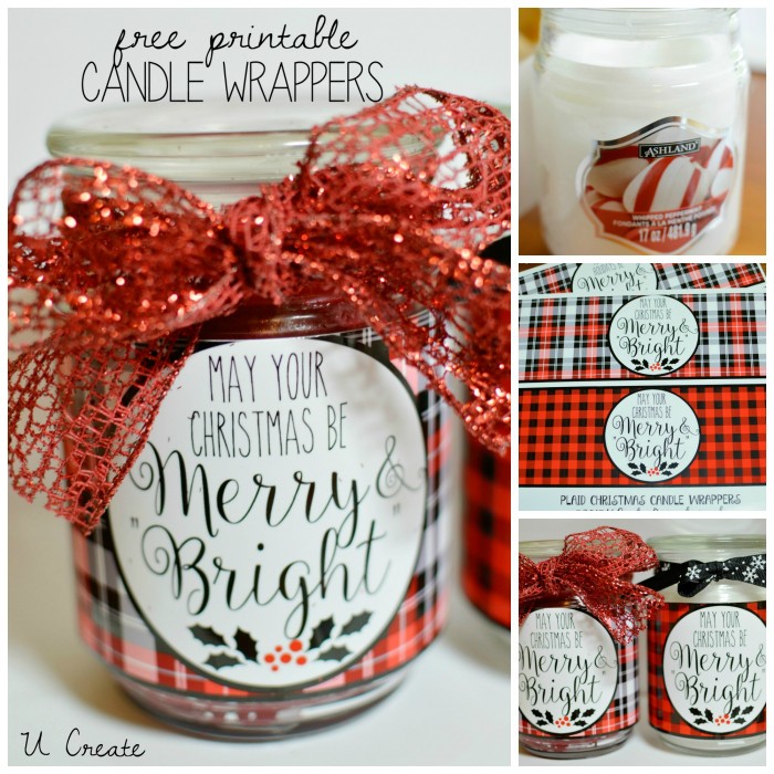 Christmas Candle Wrapper Printables by U Create