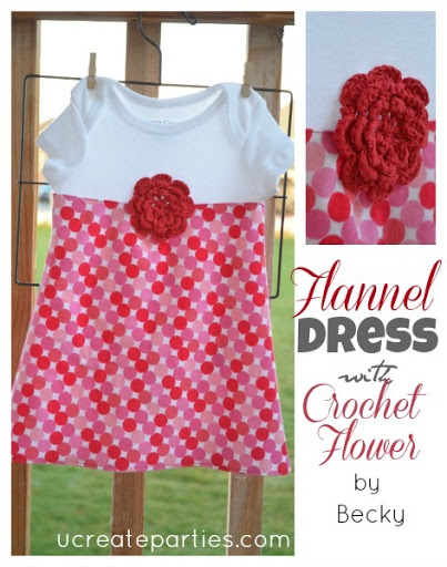 Flannel Dress Onesie u-createcrafts.com