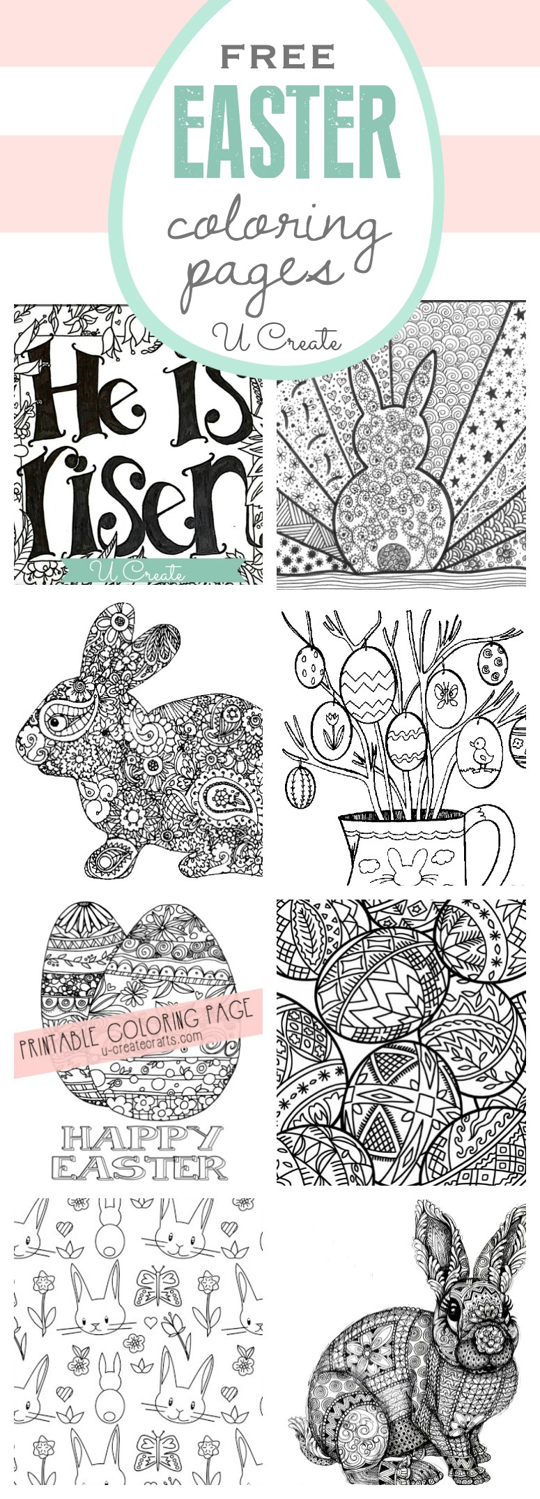 Free Easter Coloring Pages u-createcrafts.com