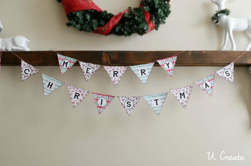 Color Your Own "Merry Christmas" banner - free printable