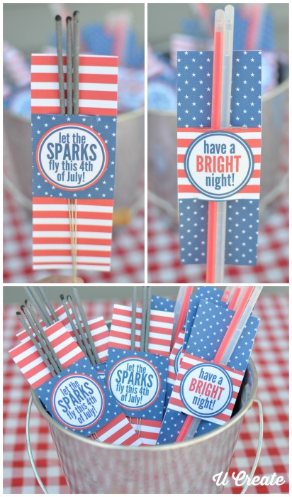 Free Printables for sparklers and glow sticks for the 4th of July - by U Create