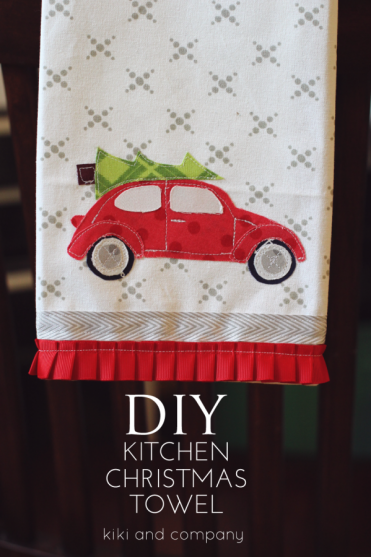 DIY Kitchen Christmas Towel and free template by Kiki and Company - aka cutest towel ever!